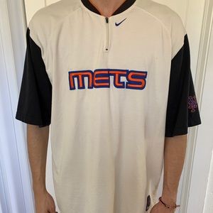 NY Mets Nike Quarter Zip Pullover Baseball Jersey